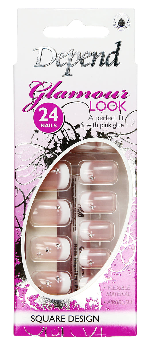 Depend Glamour Look Square Artificial Nails 24