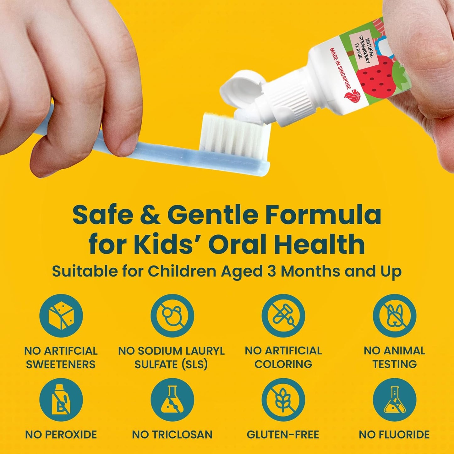 Pearlie White All Natural Fluoride Free Kids Toothpaste Natural Strawberry Flavor