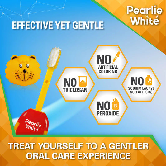 Pearlie White All Natural Enamel Safe Kids Toothpaste - Blueberry