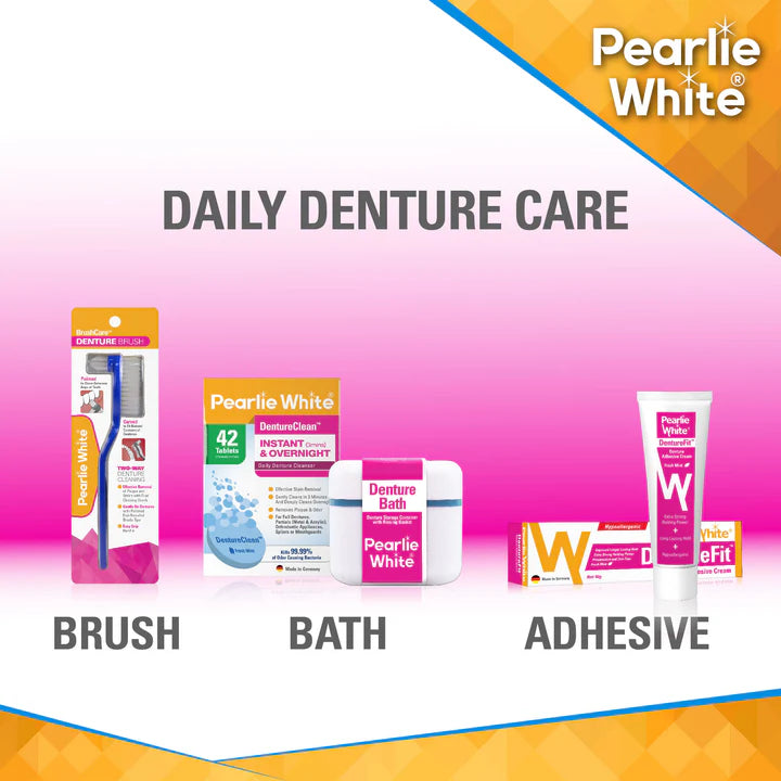 Pearlie White Denture Bath - Denture Container with Rinsing Basket