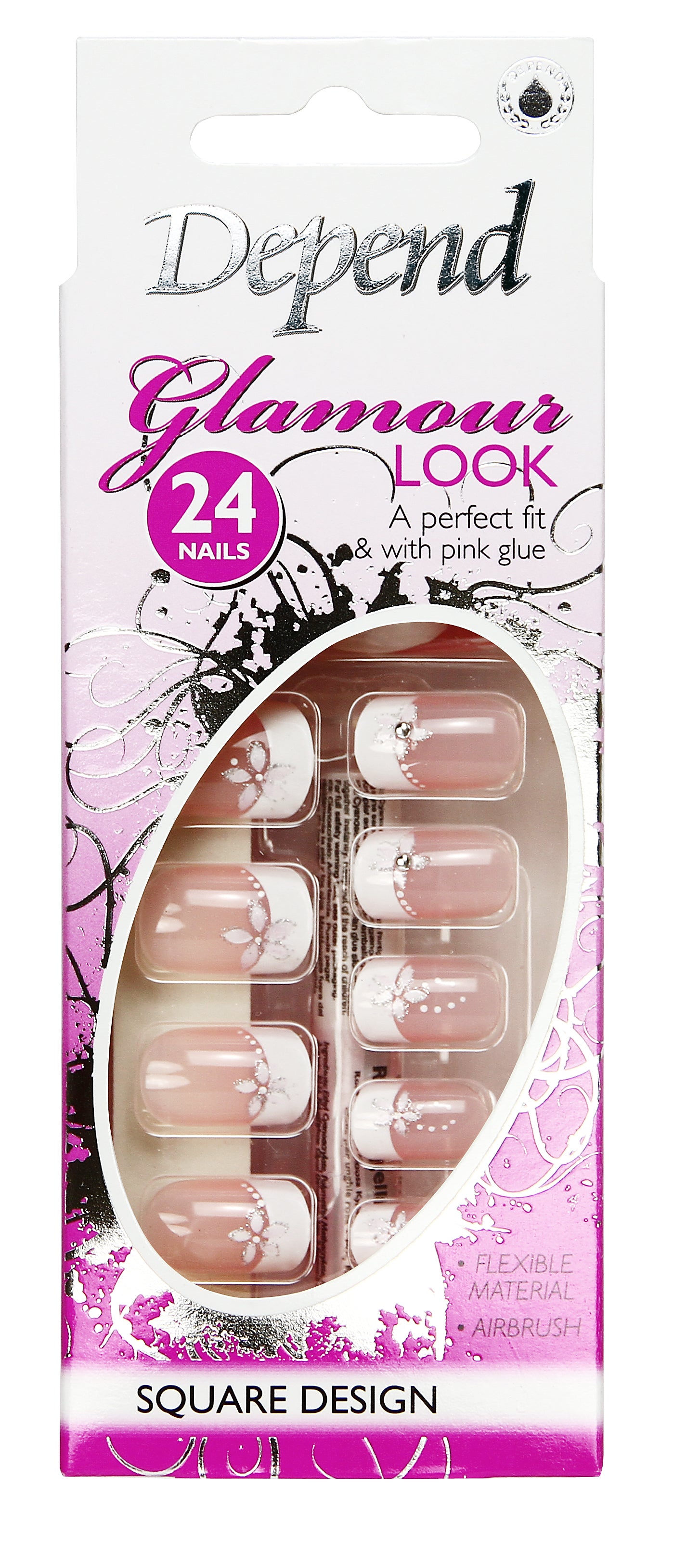 Depend Glamour Look Square Artificial Nails 24