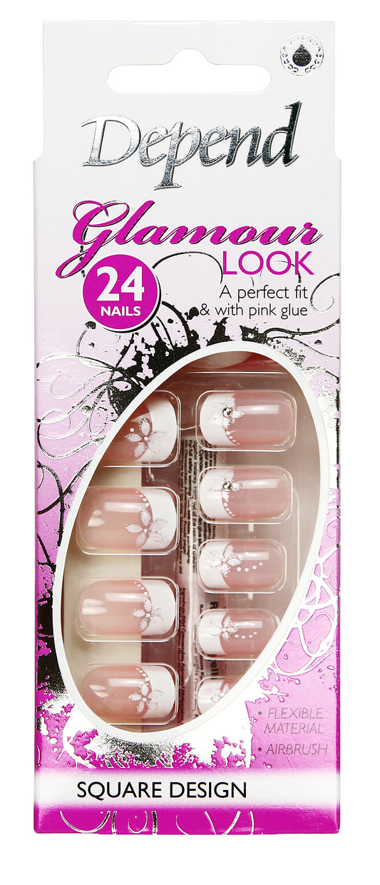 Depend Glamour Look Square Artificial Nails 24