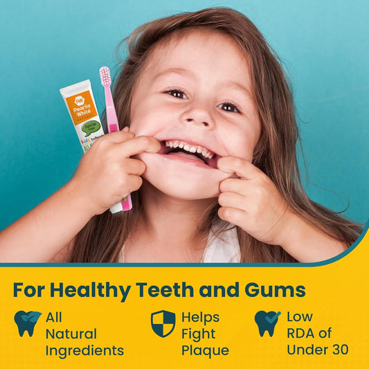 Pearlie White All Natural Fluoride Free Kids Toothpaste Natural Strawberry Flavor