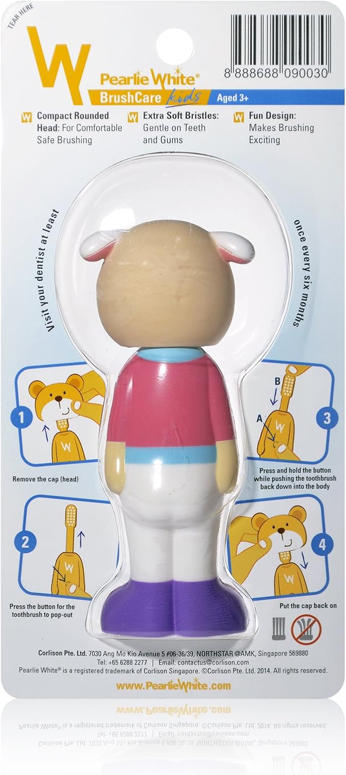 Pearlie White Kids Pop-Up Toothbrush – Sheep
