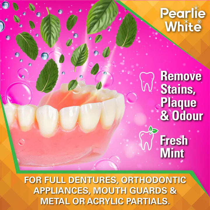 Pearlie White Denture Cleansing Tablets – 42 Tablets