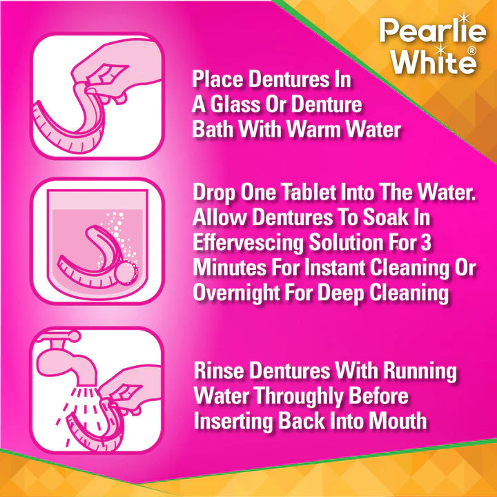 Pearlie White Denture Cleansing Tablets – 42 Tablets